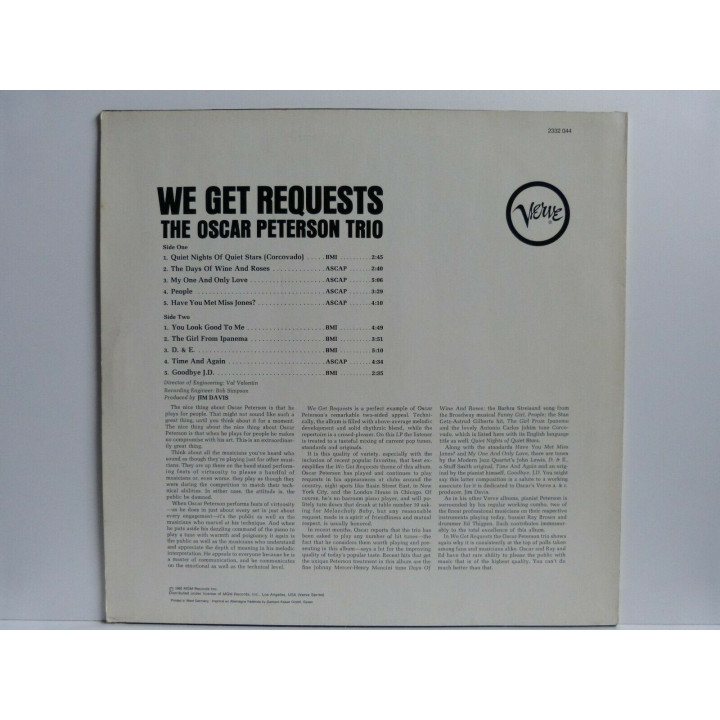 Oscar Petersen Trio- We Get Requests [CD]