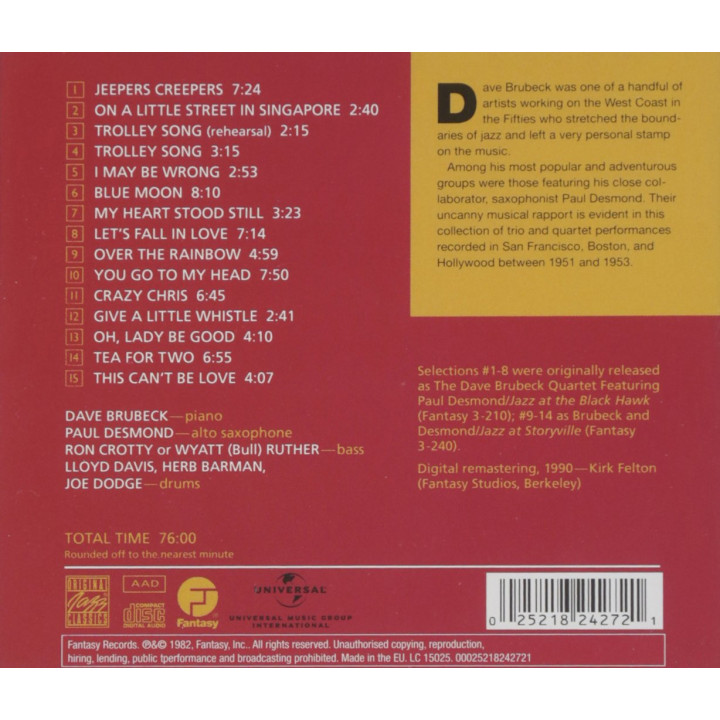 Dave Brubeck, Paul Desmond [CD]