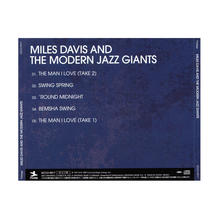 Miles Davis And The Modern Jazz Giants [CD]